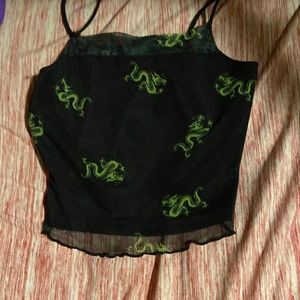 Crop top with dragons on it